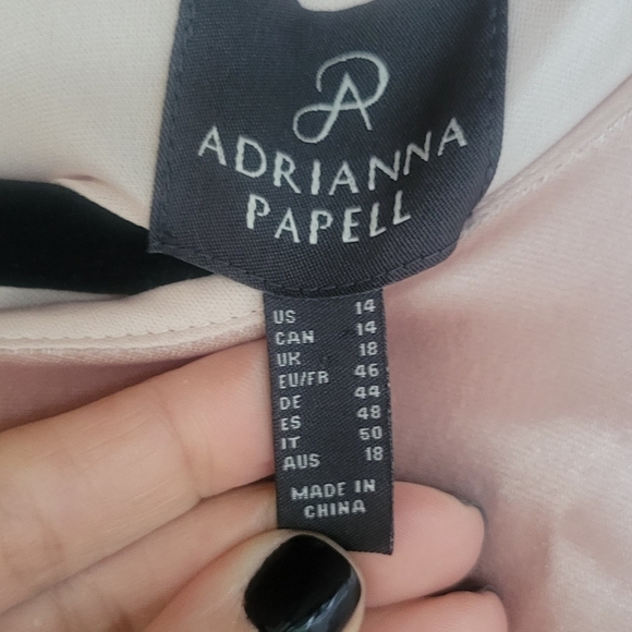 Adrienna Papell Light Pink Velvet Midi Dress Size 14 - Picture 5 of 5